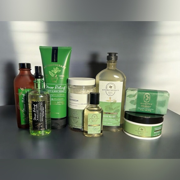 Bath & Body Works Aromatherapy Eucalyptus Spearmint 8 Piece Set New!